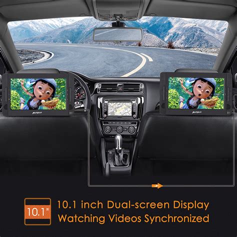 10.1" Dual Screen DVD Player TFT Screen Car Backseat Headrest Portable ...