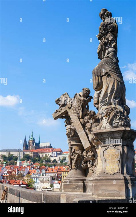 Prague Charles bridge Prague Charles bridge Statues of Madonna and Saint Bernard Charles Bridge ...