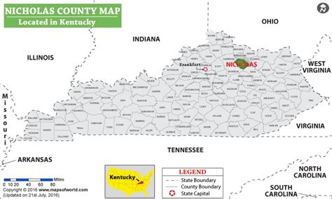 Nicholas County Map, Kentucky