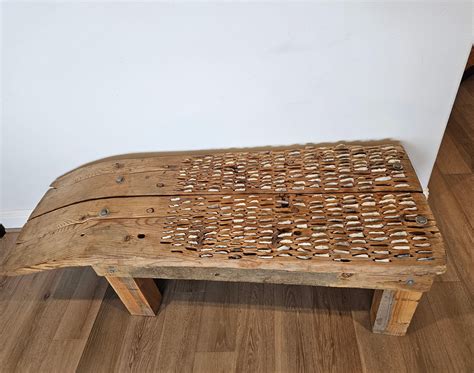 Antique Mediterranean Farm Threshing Board Primitve Tribulum Bench or Table For Sale at 1stDibs