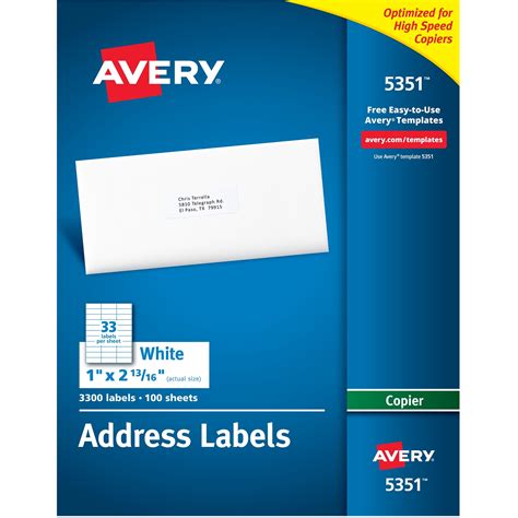 Avery Address Labels 5351 Template