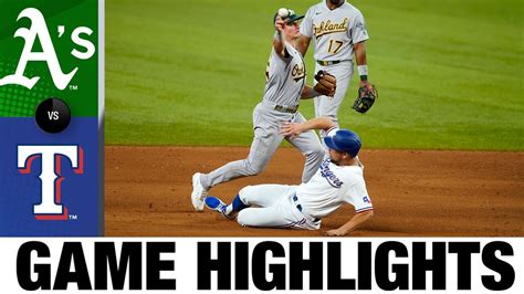 A's vs. Rangers Game Highlights (7/10/21) | MLB Highlights - YouTube