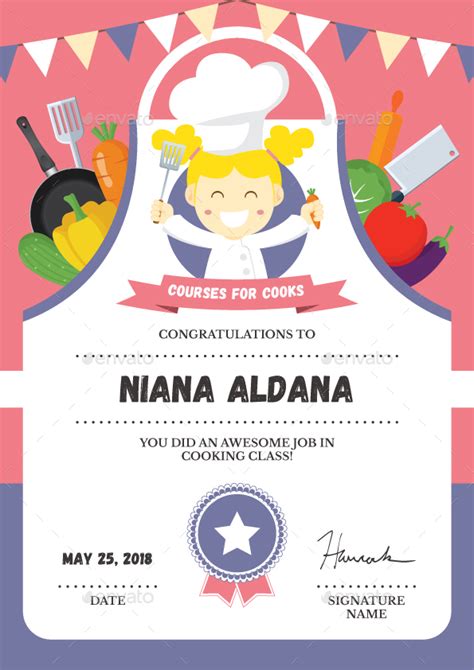 Cooking Class Certificate, Print Templates | GraphicRiver