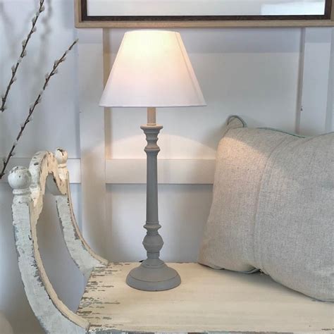 Tall Turned Grey Bedside Table Lamp in 2021 | Bedside table lamps, Table lamp, Lamp