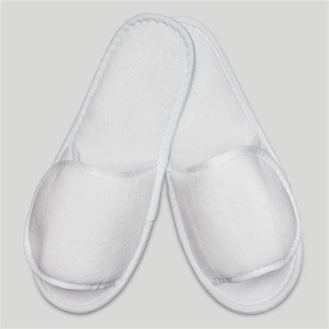 Discontinue :: Velcro Slippers :: White Velcro Adjustable Velour Adult ...