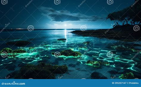 Bioluminescent Bay stock illustration. Illustration of bioluminescent - 295257147