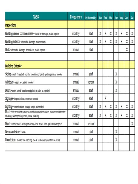 Planned Preventative Maintenance Spreadsheet throughout Preventive Maintenance Spreadsheet ...