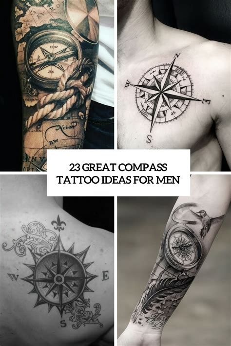 Compass Tattoo Men Back - Foto Kolekcija