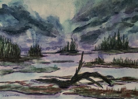 Gloomy landscape | Watercolor landscape, Fine art, Landscape