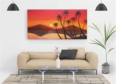 Free Living Room Painting Wall Canvas Mockup PSD - Good Mockups