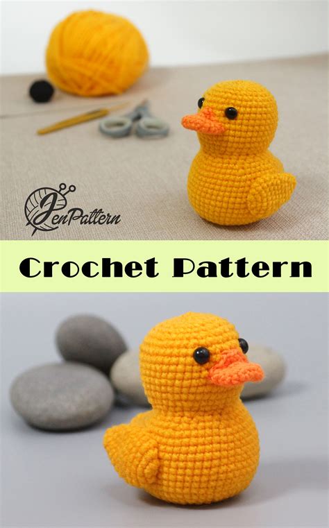 Yellow Rubber Duck Crochet PATTERN, Amigurumi Ducky Tutorial, DIY Crochet Duckling. PDF File ...