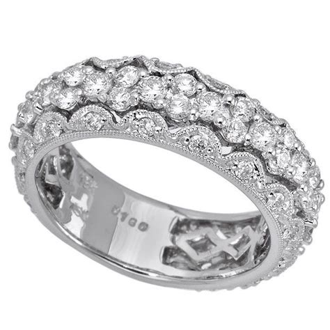 18K White Gold 1.60Ct Ladies Right Hand Ring $3,600.00 | Right hand rings, Jewelry rings diamond ...