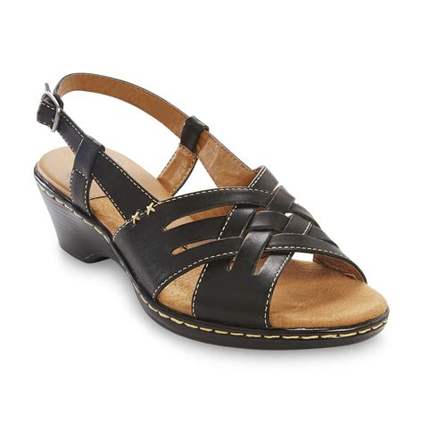 I Love Comfort Women's Nell Black Leather Slingback Sandal - Shoes - Women's Shoes - Women's Sandals