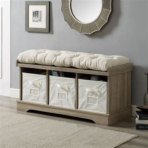 entryway storage bench