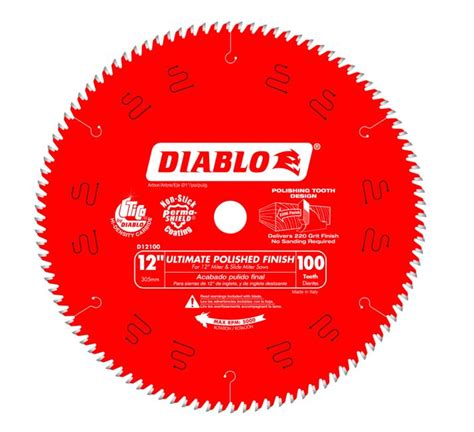 Diablo® D12100X 12-Inch X 100-Tooth Ultimate Polished Finish Saw Blade ...