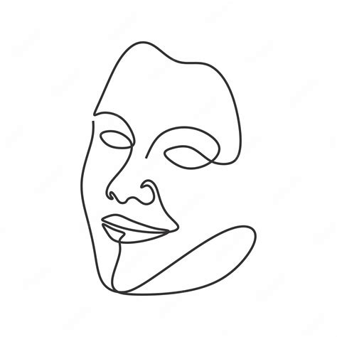 Premium Vector | Face natural beautiful woman continous single line art