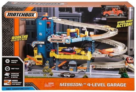 Matchbox Car Garage Playset Gas Pump Station Tow Truck Ramp Parking ...