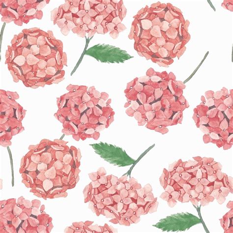 Pink hydrangea flower watercolor pattern 1234163 Vector Art at Vecteezy