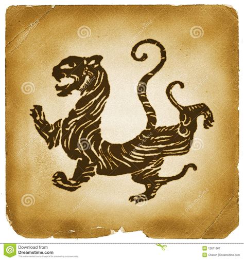 Ancient Chinese tiger graphical symbol | Blue abstract art, Tiger art, Chinese tiger