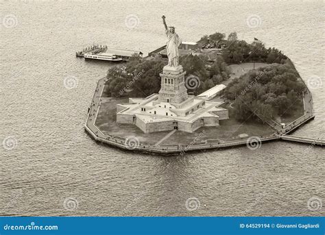 Helicopter View of Statue of Liberty, New York Stock Photo - Image of ...