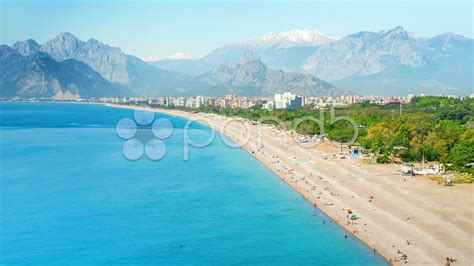 Timelapse of people activity on Konyaalti beach in Antalya, Turkey ...