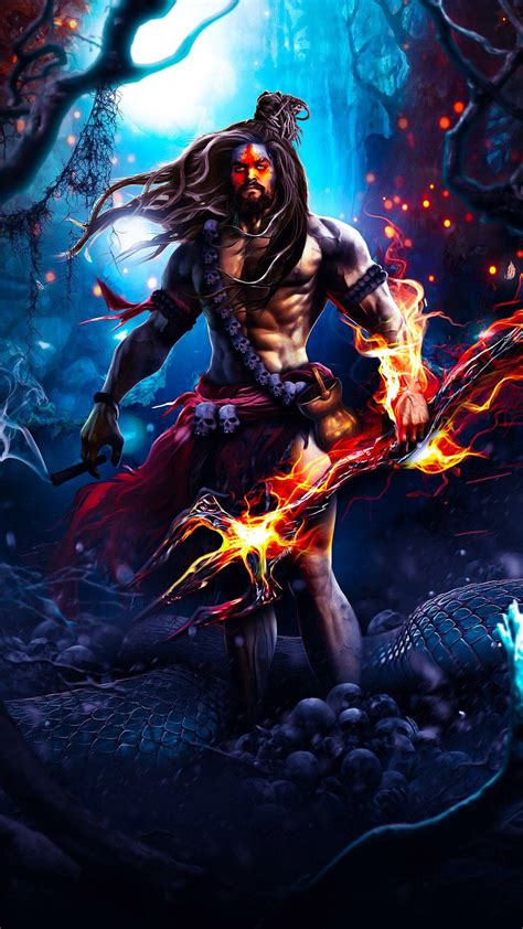 Download Angry Shiva Fiery Trishula Wallpaper | Wallpapers.com