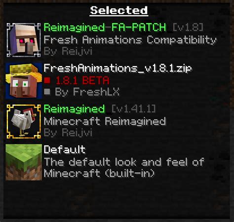 Reimagined | Fresh Animations Patch - Minecraft Resource Pack