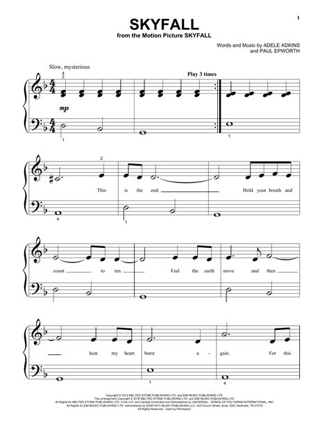 Skyfall sheet music by Adele (Piano (Big Notes) – 164473)