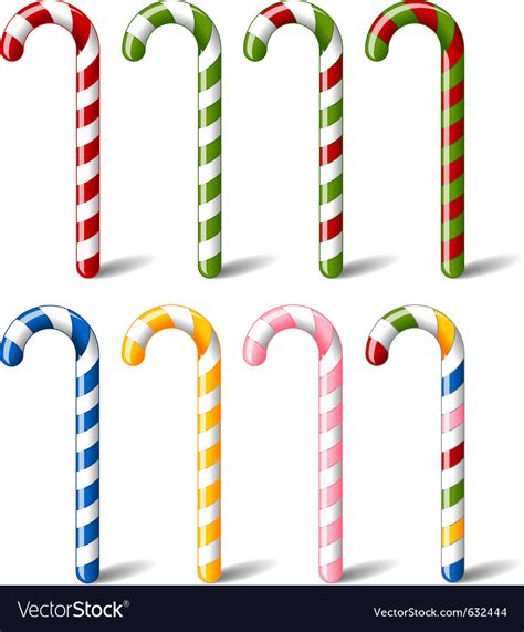 Colorful striped candy canes Royalty Free Vector Image