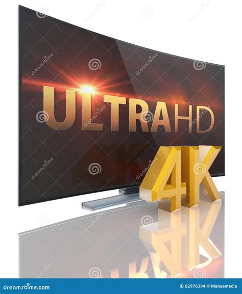 UltraHD Smart Tv with Curved Screen Stock Illustration - Illustration ...