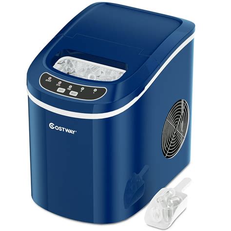 Costway Portable Compact Electric Ice Maker Machine Mini Cube 26lb/Day ABS Navy - Walmart.com ...