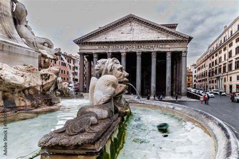 THE PANTHEON OF AGRIPPA, ONE OF THE ARCHITECTURAL MASTERPIECES IN ROME Stock Photo | Adobe Stock