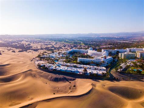 Aerial View of the Maspalomas Dunes on the Gran Canaria Island. Stock ...