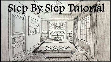 How To Draw A Bedroom In One Point Perspective Step By Step