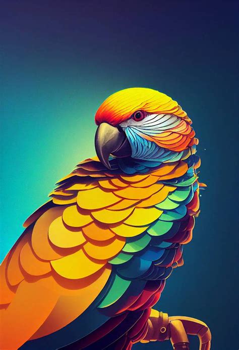 Rainbow Parrot by hxdxis on DeviantArt