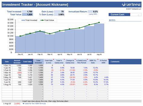 Simple Investment Tracker Spreadsheet