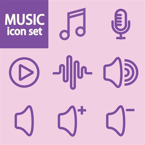 Purple set music icon illustration vector. Editable vector in eps10. 5856169 Vector Art at Vecteezy