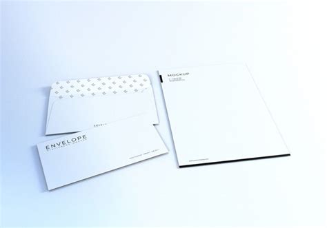 Premium PSD | Clean realistic monarch envelope with letterhead mockup