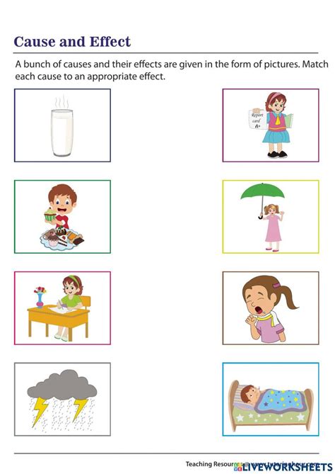 Cause And Effect Worksheet For Kindergarten