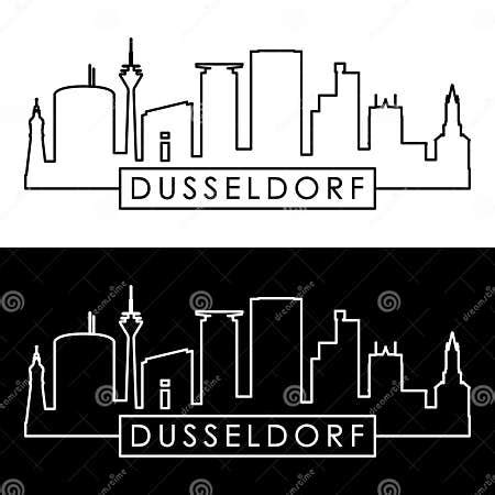 Dusseldorf Skyline. Linear Style Stock Vector - Illustration of deutschland, isolated: 106494644