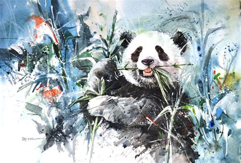 Panda Watercolor Painting at PaintingValley.com | Explore collection of ...