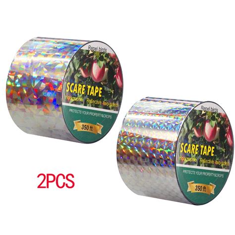 2 * 360 Foot Bird Repellent Deterrent Scare Tape Holographic Reflective ...