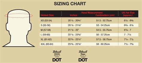 Bilt Motorcycle Helmet Sizing Chart | Reviewmotors.co