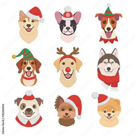 Cute Christmas Dog Cartoon