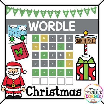 Christmas Wordle Bulletin Board Santa by My Creative Corner | TPT