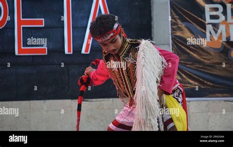 Jaranan dance, a traditional dance from Java. Jaranan comes from jaran which means horse Stock ...