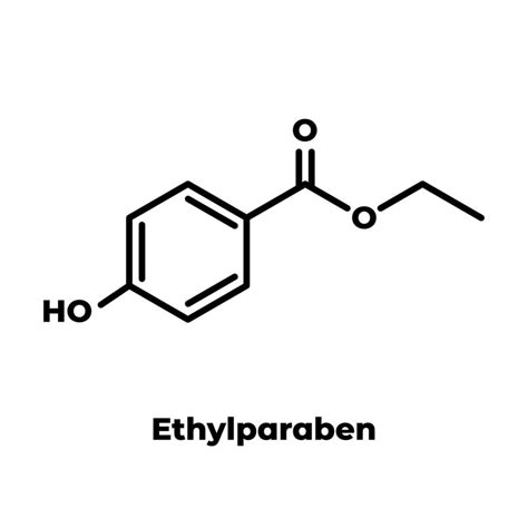 Ethylparaben chemical structure. Skeletal formula on white background ...