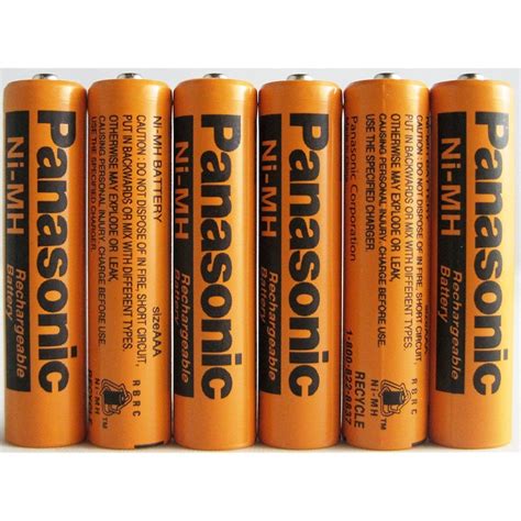 Panasonic HHR-75AAA/B-6 Ni-MH Rechargeable Battery for Cordless Phones ...