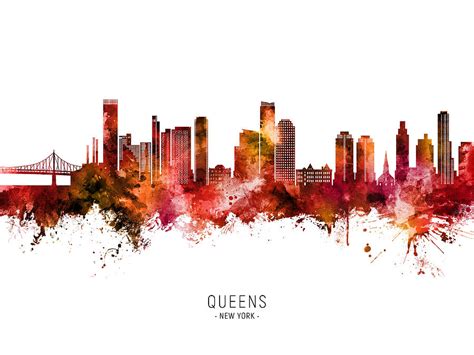 Queens New York Skyline #69 Digital Art by Michael Tompsett - Fine Art ...