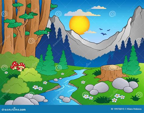 Cartoon Forest Landscape 2 Royalty Free Stock Photo - Image: 19976815